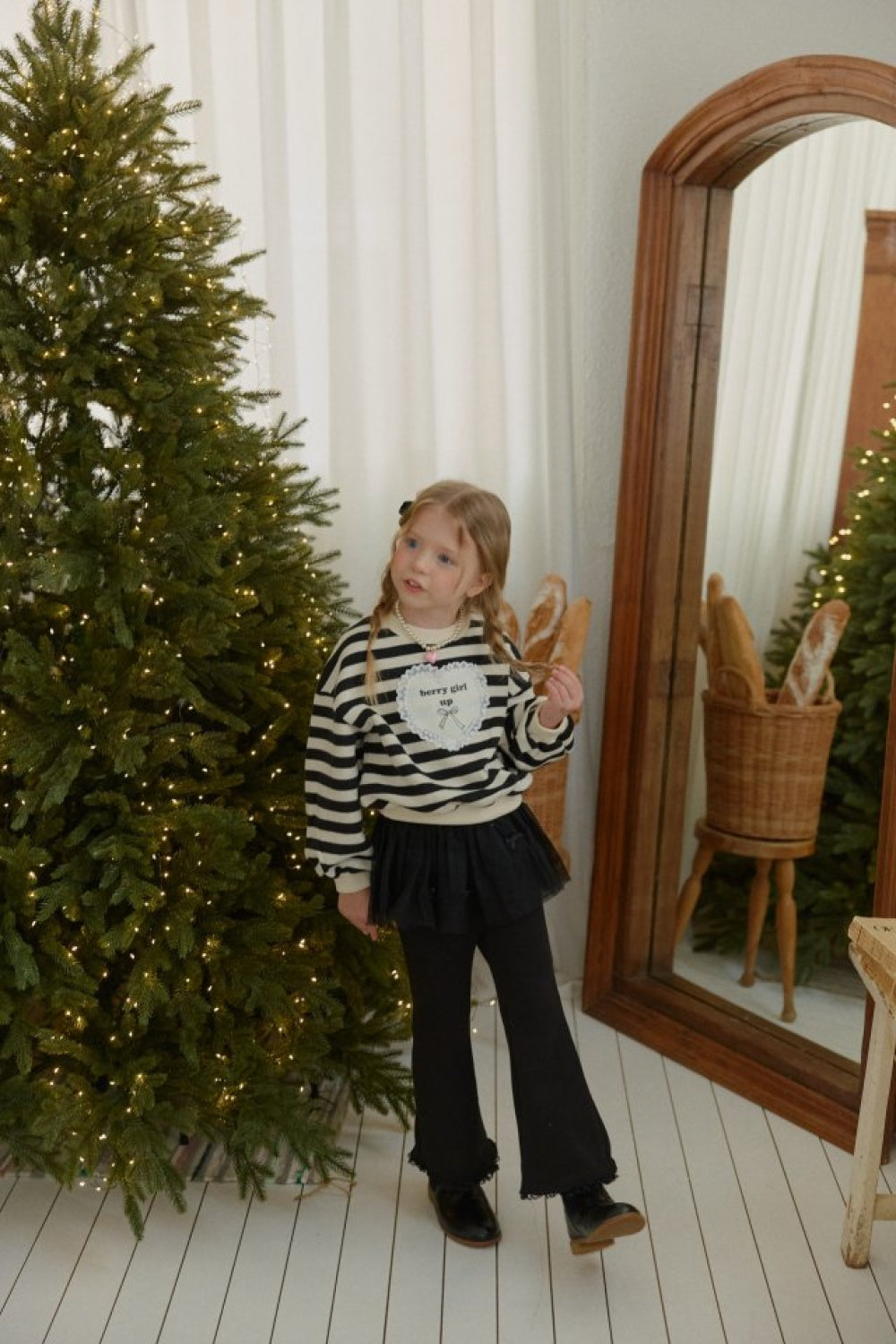 立體蝴蝶結拼接褲裙