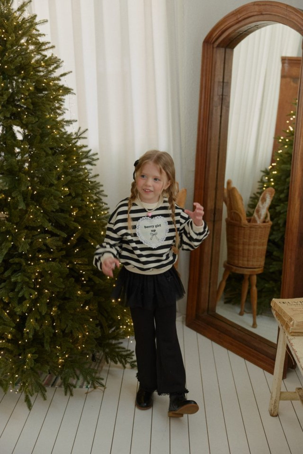 立體蝴蝶結拼接褲裙